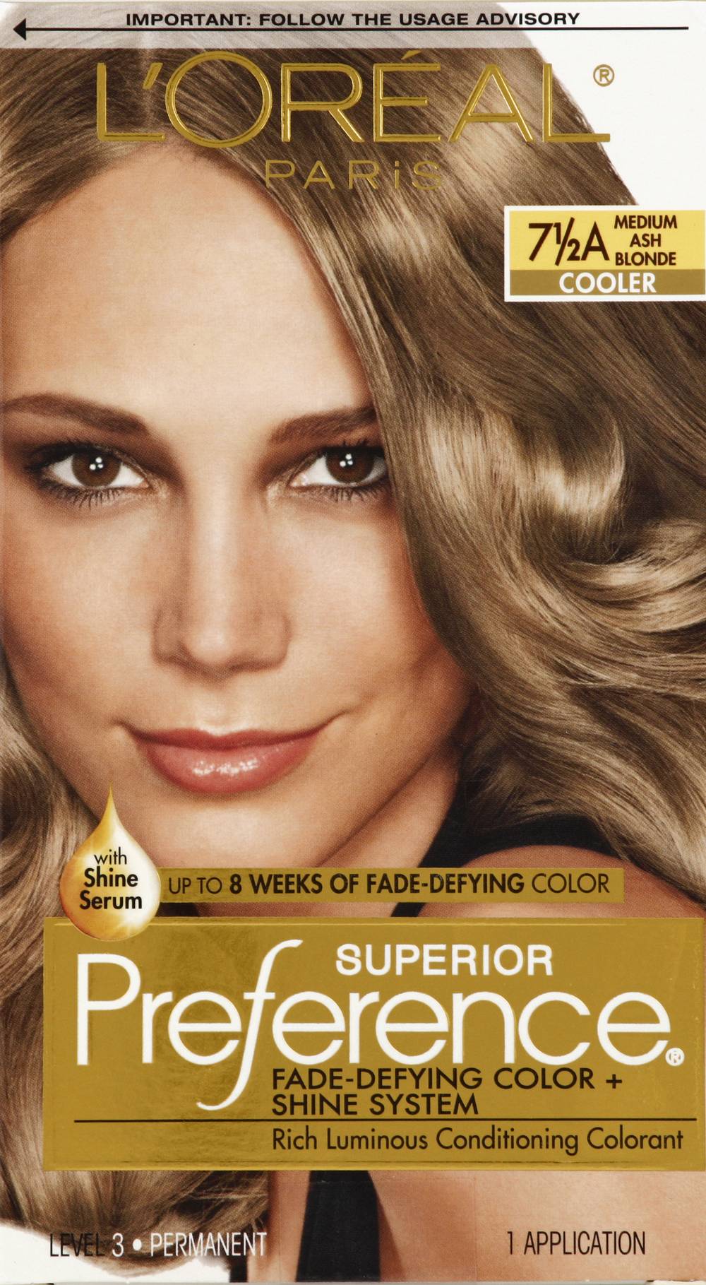 L'Oréal Paris Superior Preference 7 1/2a Medium Ash Blonde Hair Color