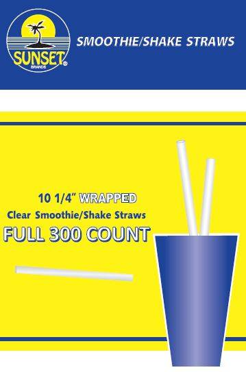 Sunset - Smoothie/Shake Giant Straws, 10.25" - 300 ct (Case of 4)