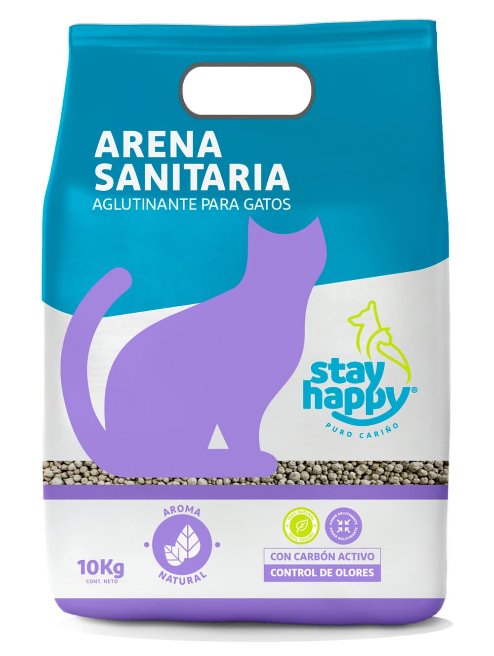Stay Happy · Arena sanitaria aglutinante (10 kg)