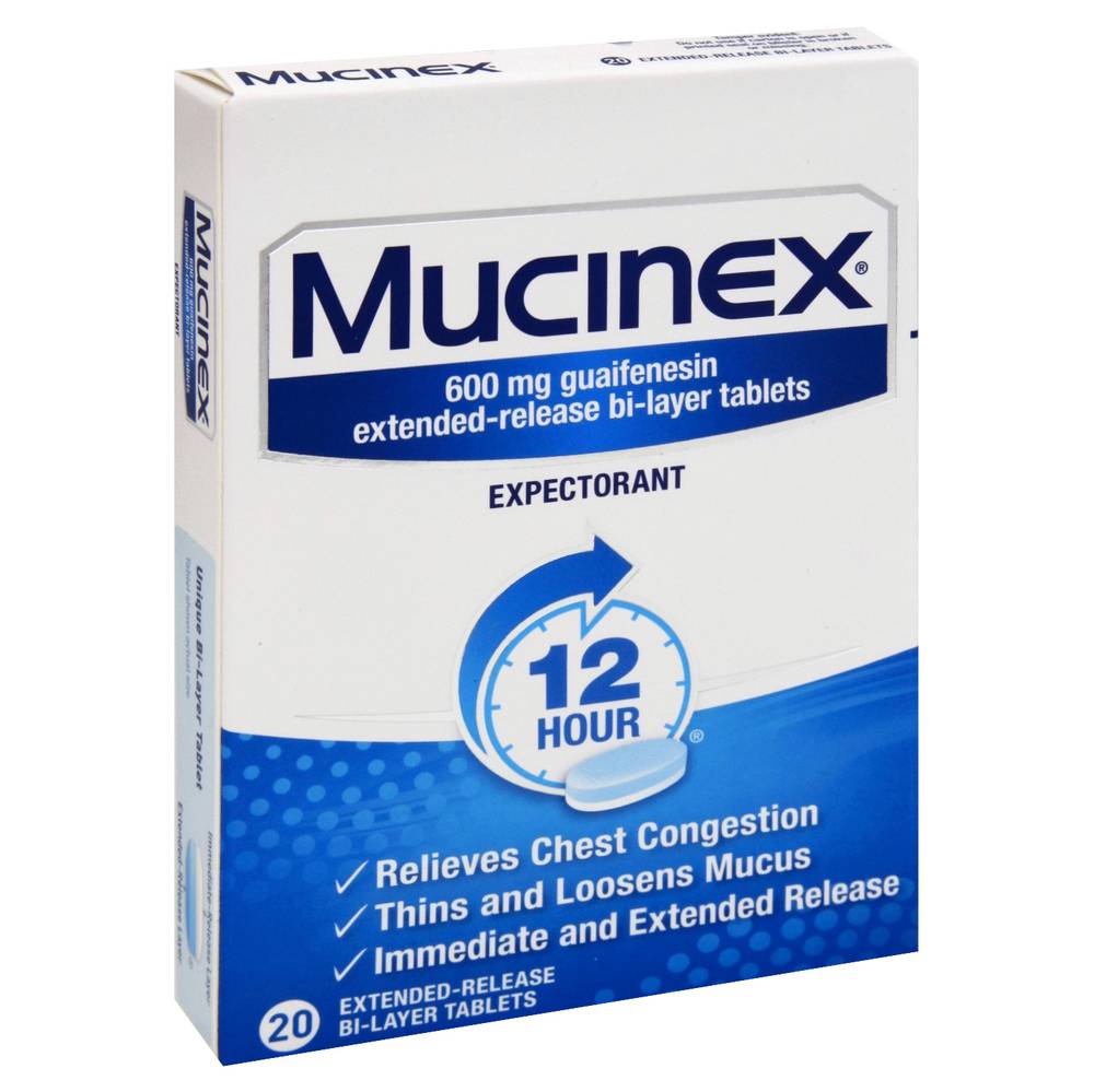 Mucinex Expectorant Guaifenesin Tablets 600 mg (20 ct)