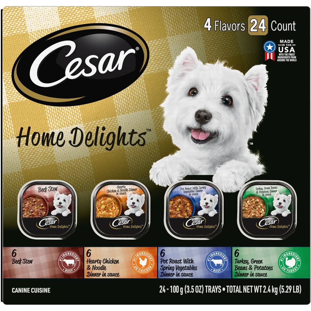 Cesar® Home Delights Adult Wet Dog Food - Meat & Poultry Flavors, 24 Count (Flavor: Other, Color: Assorted)