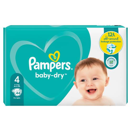 Pampers 4, Baby Dry Nappies (44 pack)