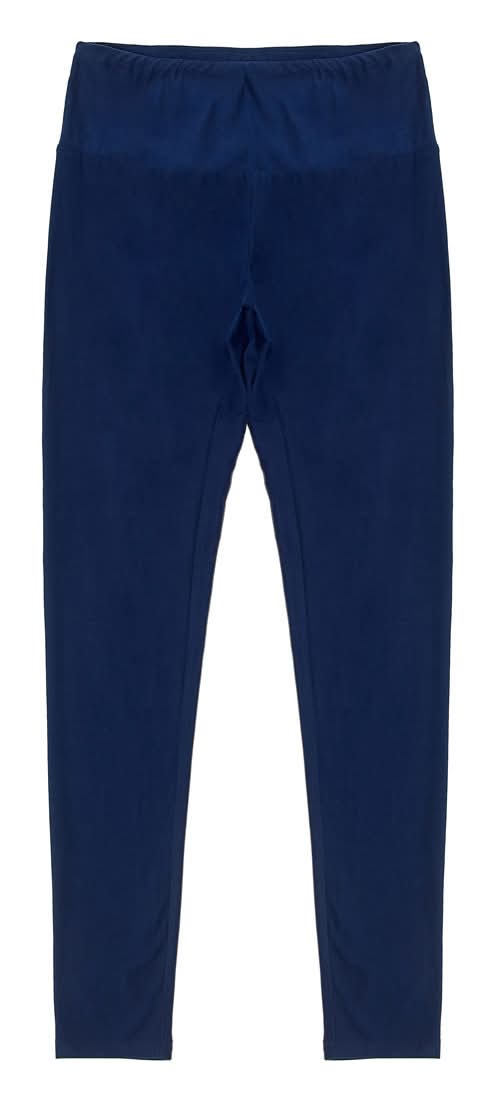 Ladies' Wide Waist Tummy Control Full Length Leggings Navy Large 1 Ct