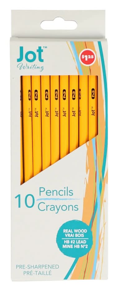 Jot Pre-Sharpened Writing Wood Pencils, Yellow (10 ct)