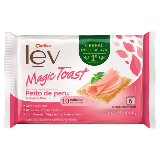 Lev torrada integral sabor peito de peru magic toast (110 g)