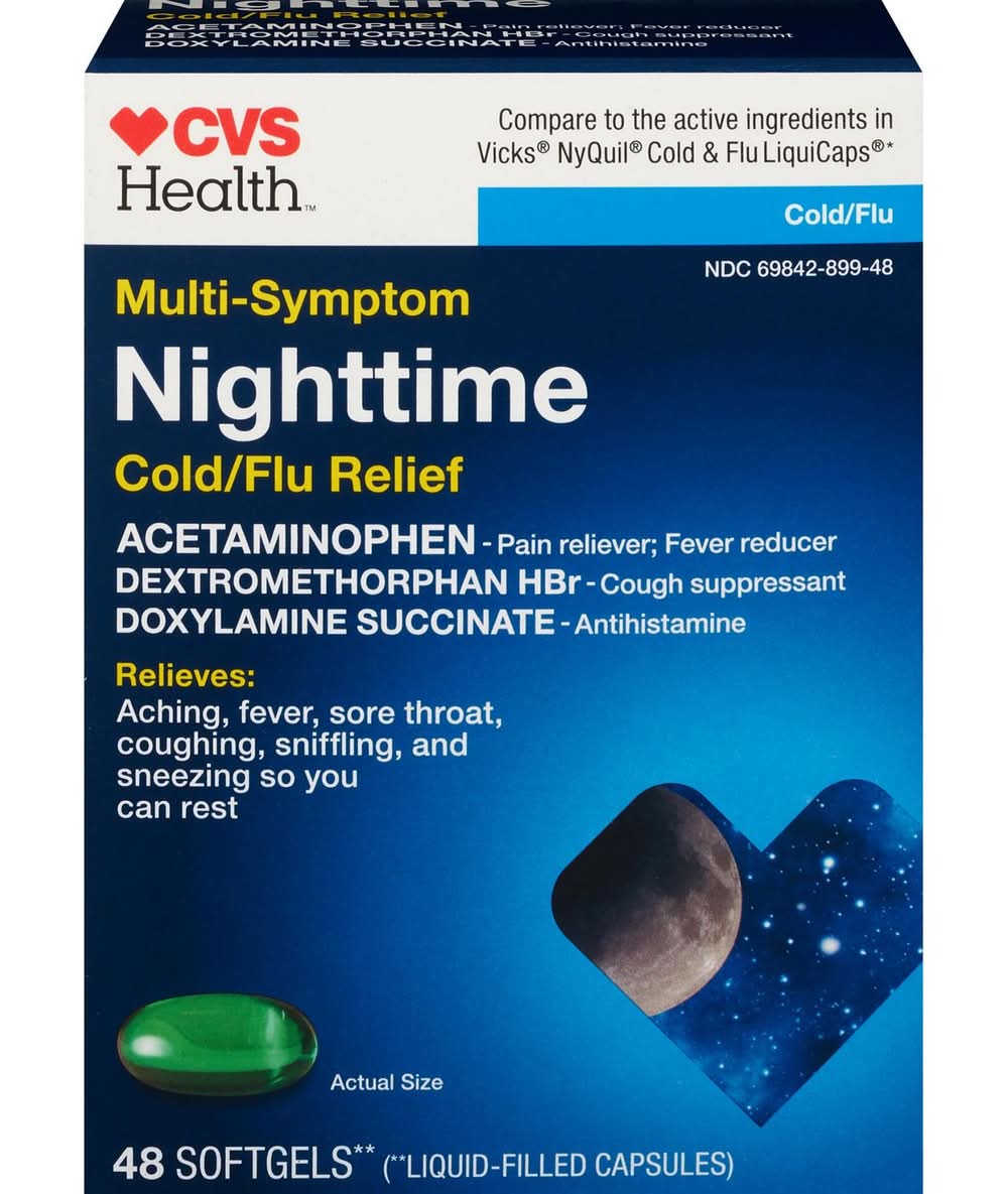 Cvs Multi-Symptom Nighttime Cold/Flu Relief Softgels, 48 Ct