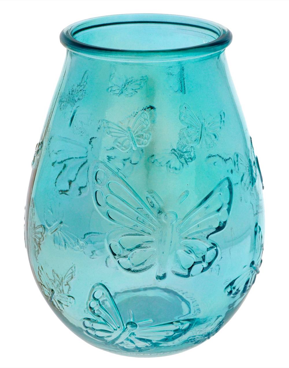 Vase en verre gauffré à motif papillons