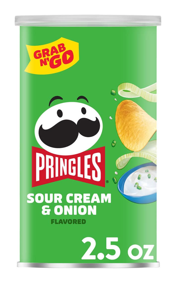 Pringles Sour Cream And Onion Potato Crisps Chips Lunch Snacks Grab N' Go 2.5 Oz