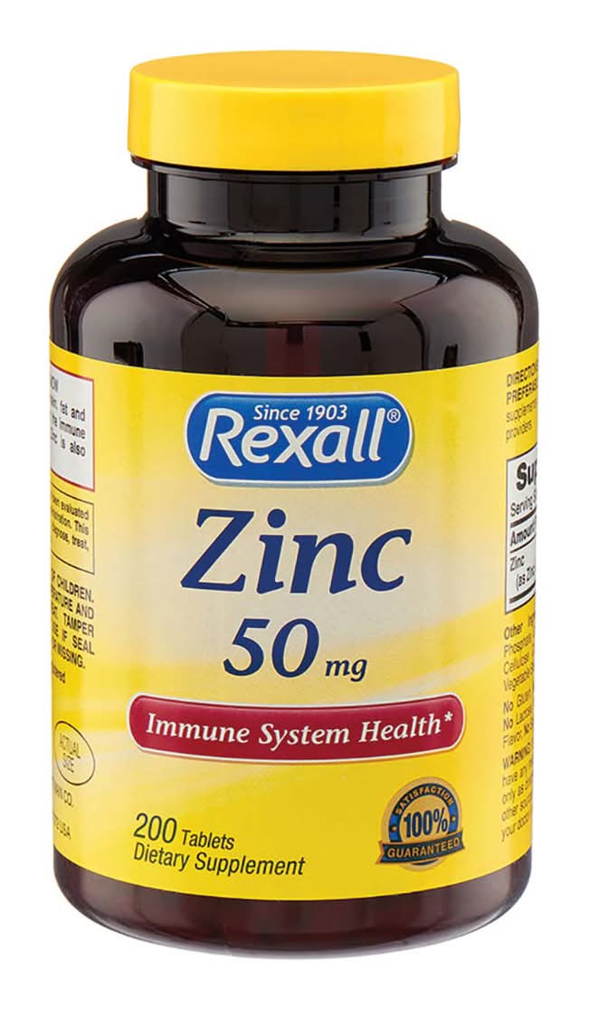 Rexall Zinc 50mg Caplets 200 Ct