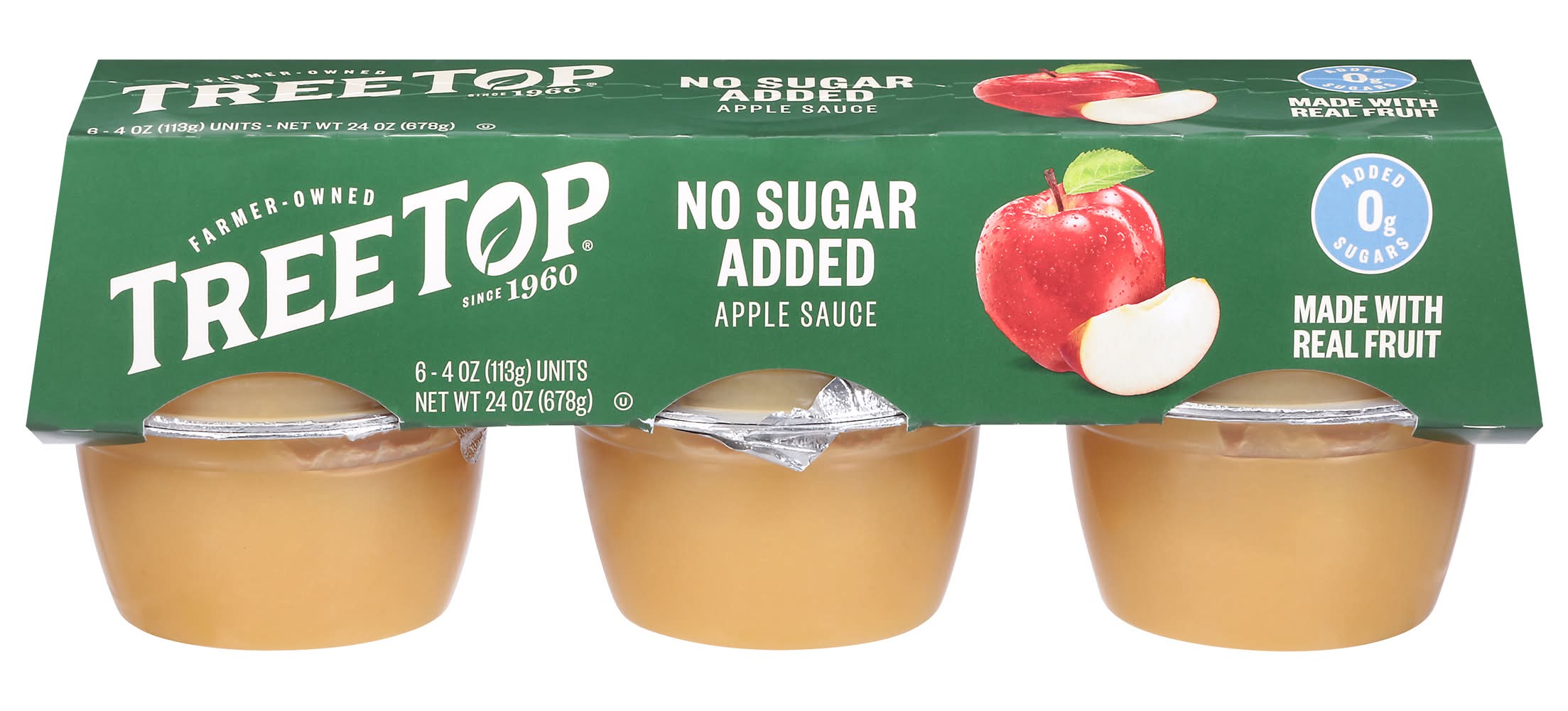 Tree Top No Sugar Added Apple Sauce (4 oz, 6 ct)