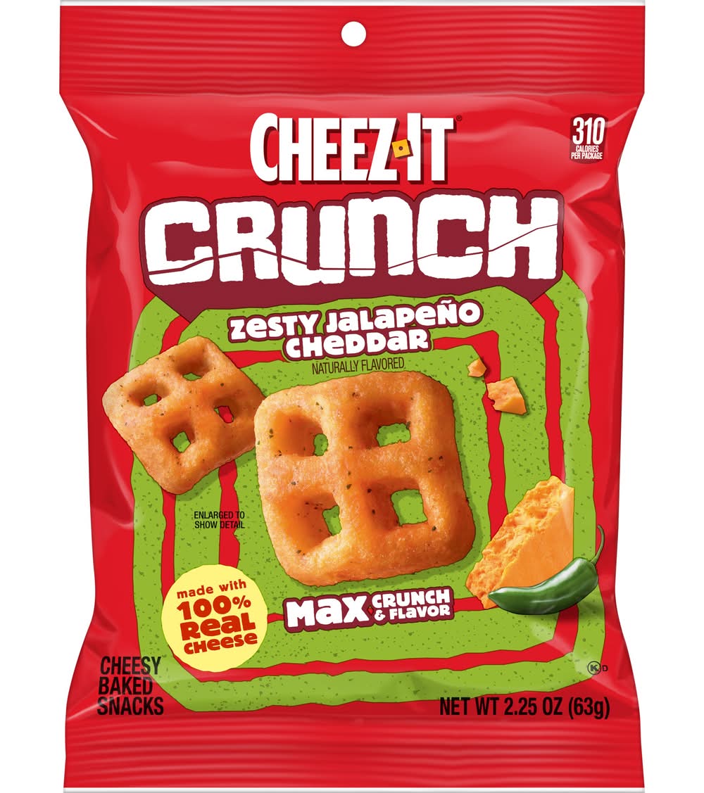 Cheez-It Crunch Cheese Crackers, Zesty Jalapeno Cheddar (2.25 oz)
