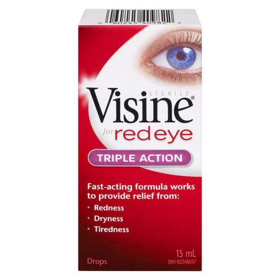 Visine Advance Triple Action Red Eye Drops (15 ml)