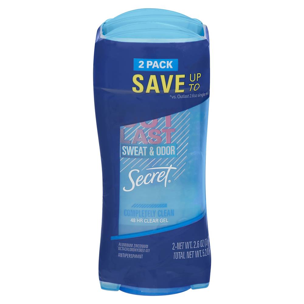 SECRET Out Last Clear Gel Antiperspirant Twin pack (5.2 oz)