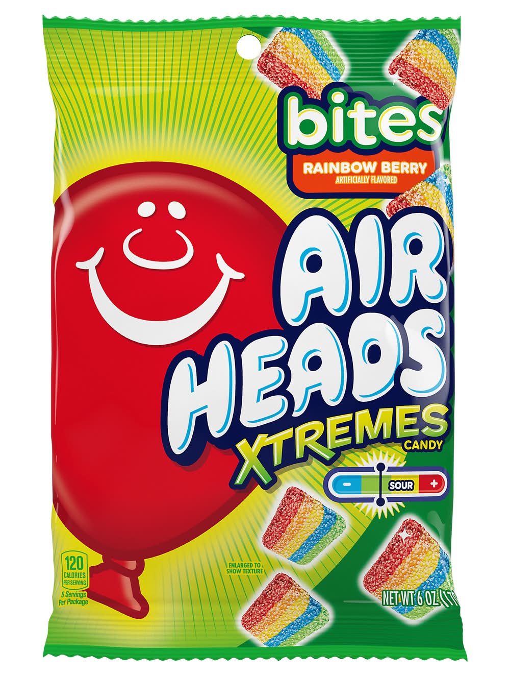 Airheads Xtremes Soft Chewy Candy Bites, Rainbow Berry (6 oz)