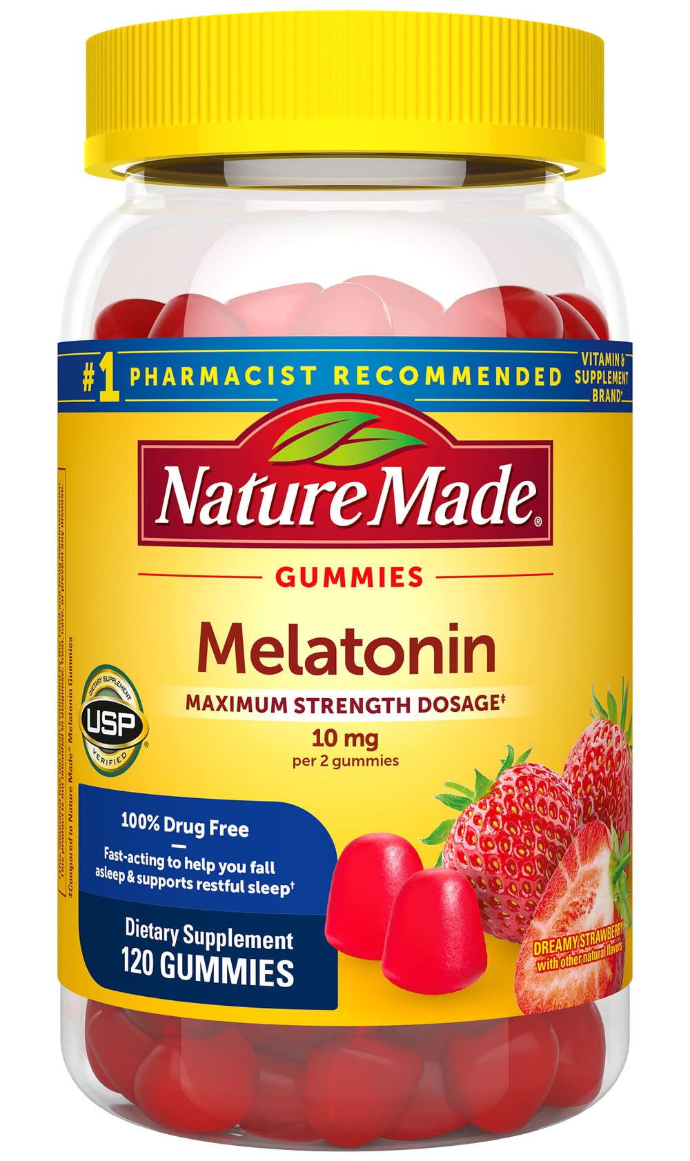 Nature Made Melatonin Gummies 10 mg, Dreamy Strawberry (120 ct)