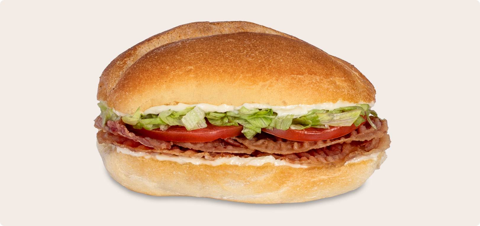 Bacon, Lettuce & Tomato on a Portuguese Roll