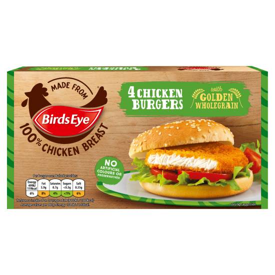 Birds Eye Chicken Burgers With Golden Wholegrain (200g)