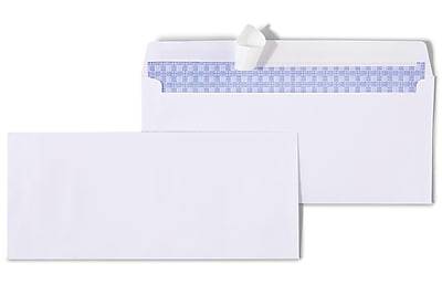 Staples QuickStrip EasyClose Self Seal Security Tinted #10 Business Envelopes, 4 1/8 x 9 1/2, White, 100/Box (ST50308-CC)