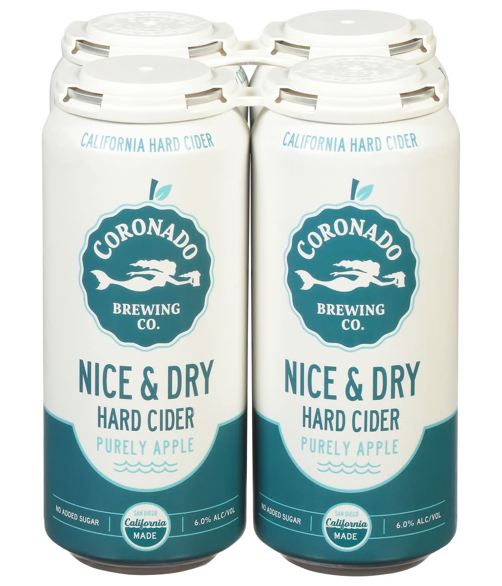 Coronado Brewing Co. Nice & Dry Purely Apple Hard Cider (4 x 16 fl oz)