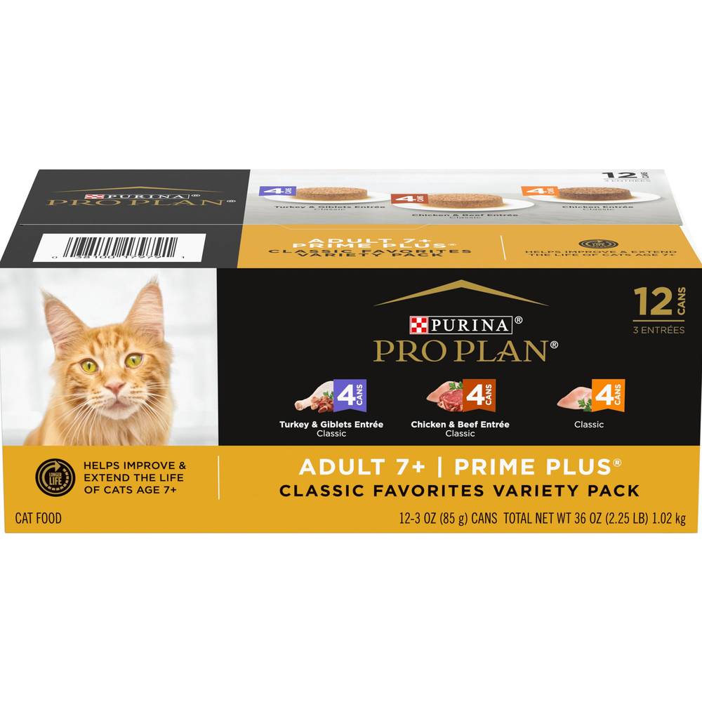 Pro Plan Prime Plus Senior Wet Cat Food (12 ct) (assorted)