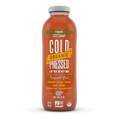7-Select Organic Cold Pressed Tropical Glow (14oz plastic bottle)