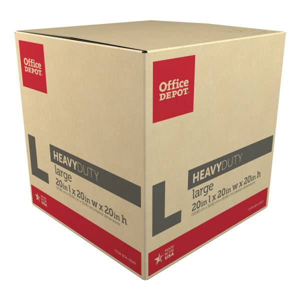 Office Depot Heavy-Duty Corrugated Moving Box, 20"h X 20"w X 20"d, Kraft