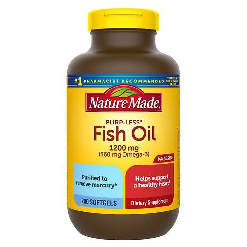 Nature Made Burp Less Fish Oil 1200 mg Softgels - 200.0 ea
