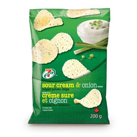 7-Select Sour Cream & Onion Ridged 200g
