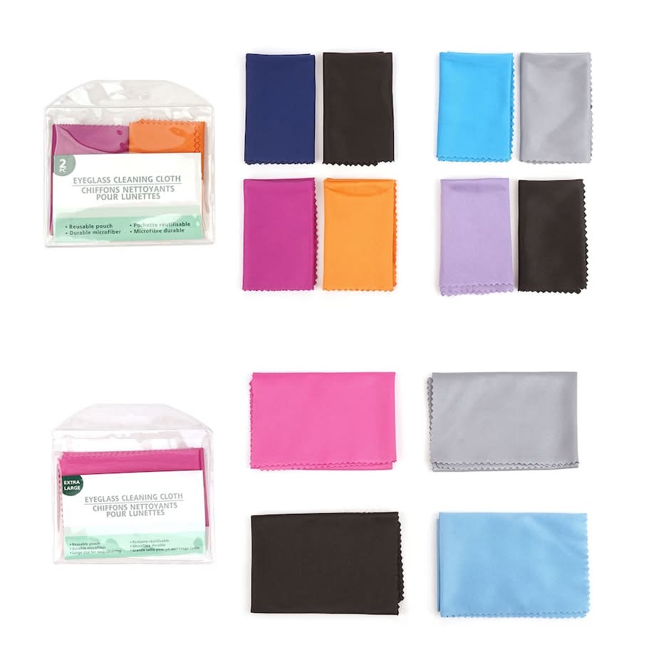 Eye Glass Cleaning Cloth, Assorted Sizes And Colors, 1-pc And 2-pc Packs.