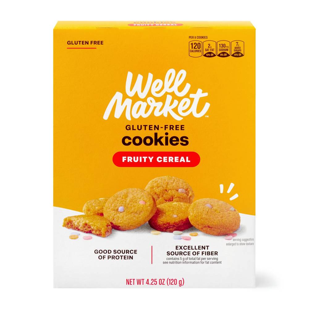 Well Market Fruity Cereal Cookies, Gluten Free, 4.25 Oz