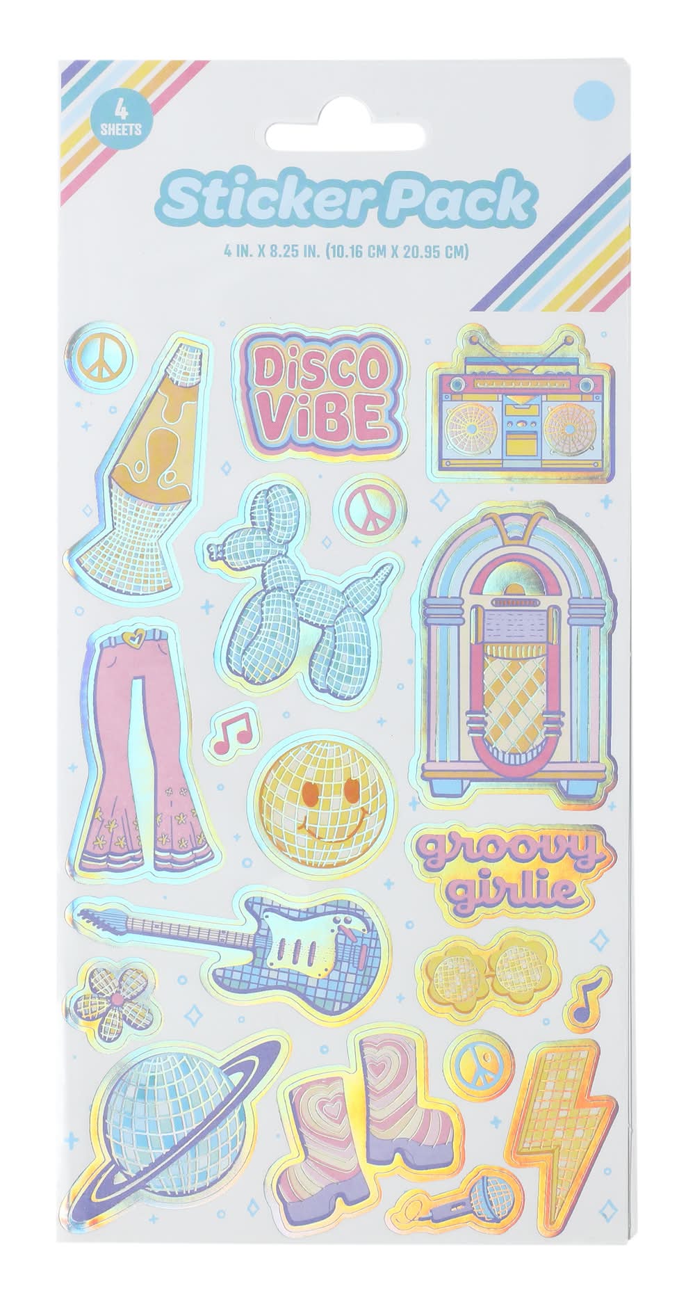 Assorted Stickers 4-Sheet Set Light Blue