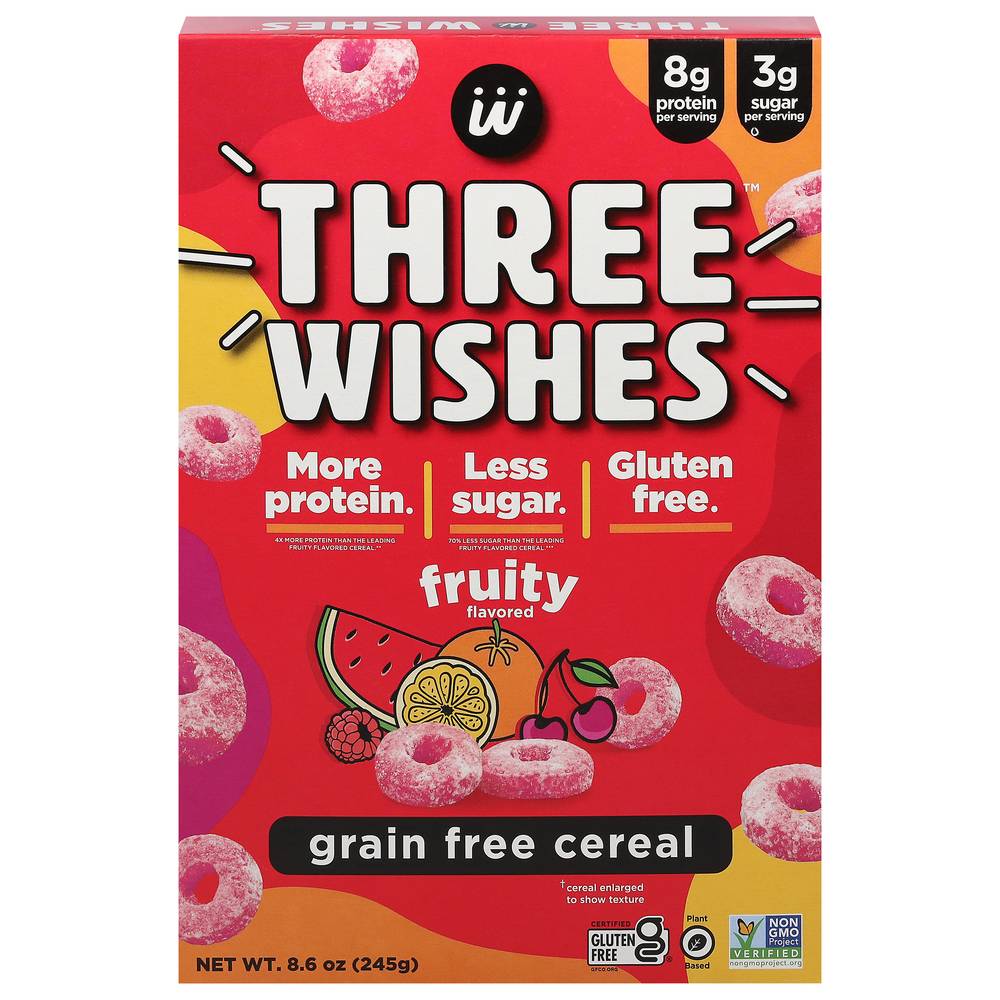 Three Wishes Grain Free Cereal, Fruity (8.6 oz)