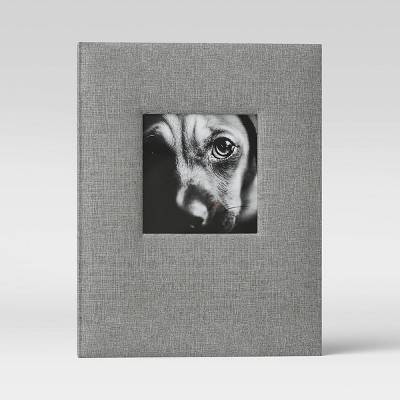 7" x 9" Photo Album with Frame Front Gray 2 Per Page - Threshold™: Fabric Cover, 18 Pages, Screw Binding