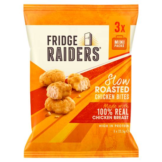Fridge Raiders Slow Roasted Chicken Bites Mini packs 3 X 22.5g