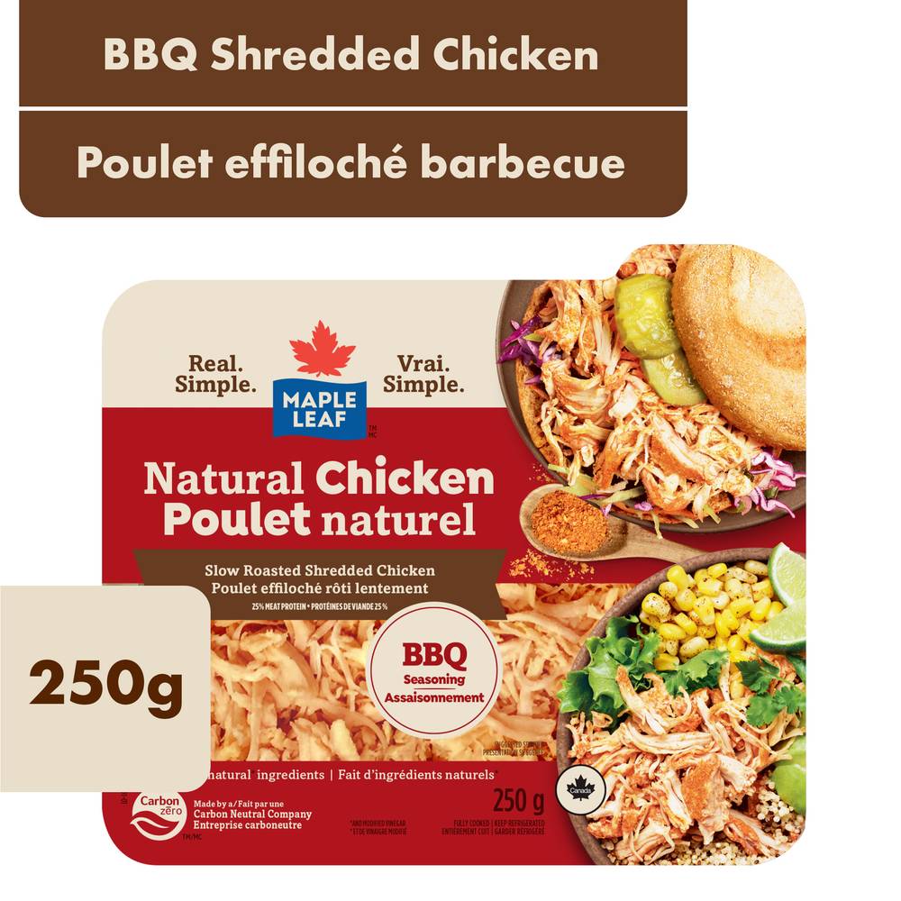 Maple Leaf Natural Bbq Shredded Chicken (250 g)