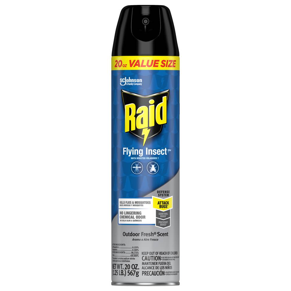 Raid Outdoor Defense System Flying Insect Killer Spray Value Size