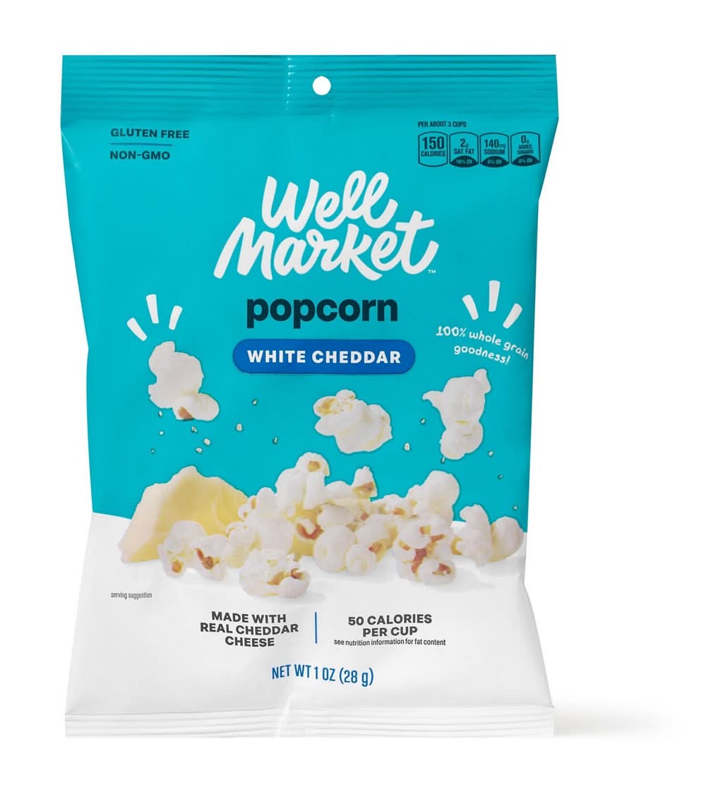 Well Market Whole Grain Popcorn, White Cheddar (1 oz)