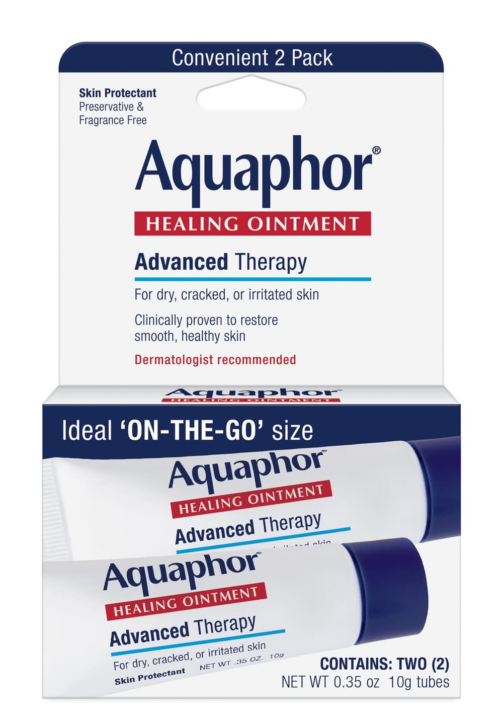 Aquaphor Advanced Therapy Skin Protectant Healing Ointment (0.35 oz, 2 ct)