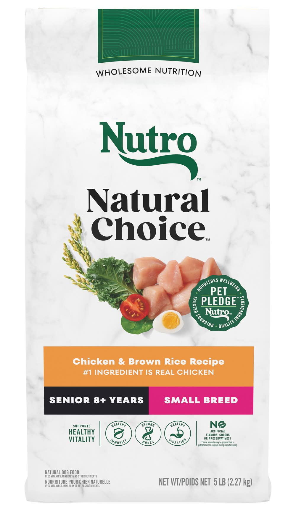 Nutro Wholesome Essentials Small Breed Senior Dog Food, Chicken - Brown Rice (80 oz)