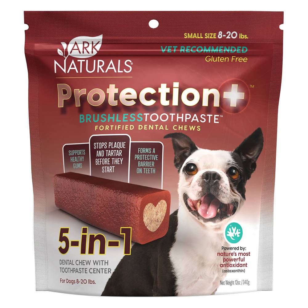 Ark Naturals Protection+ Brushless Toothpaste 5-in-1 Small Dog Dental Chews (8-20lbs)
