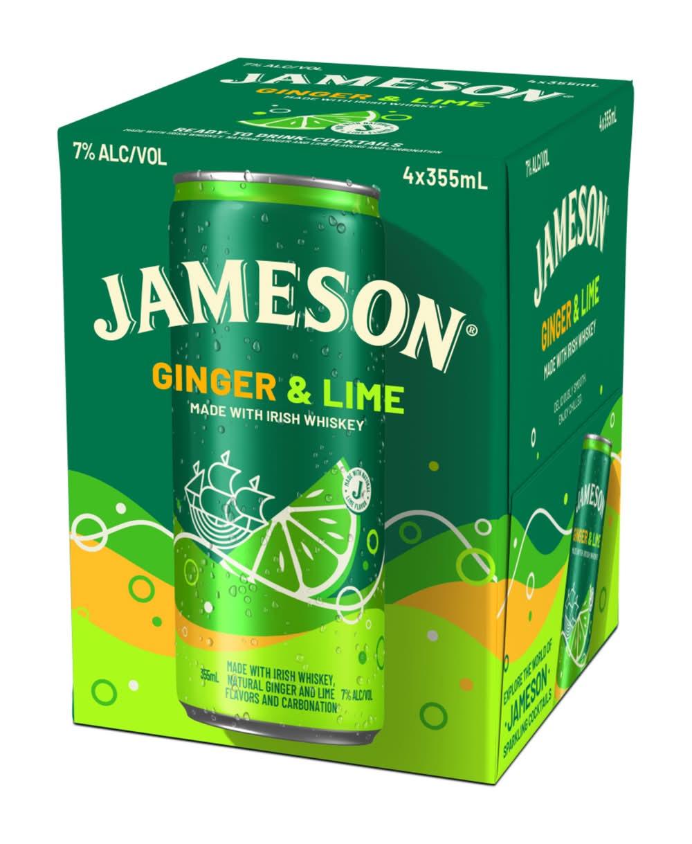 Jameson Ginger & Lime Irish Whiskey (4 x 12 fl oz)