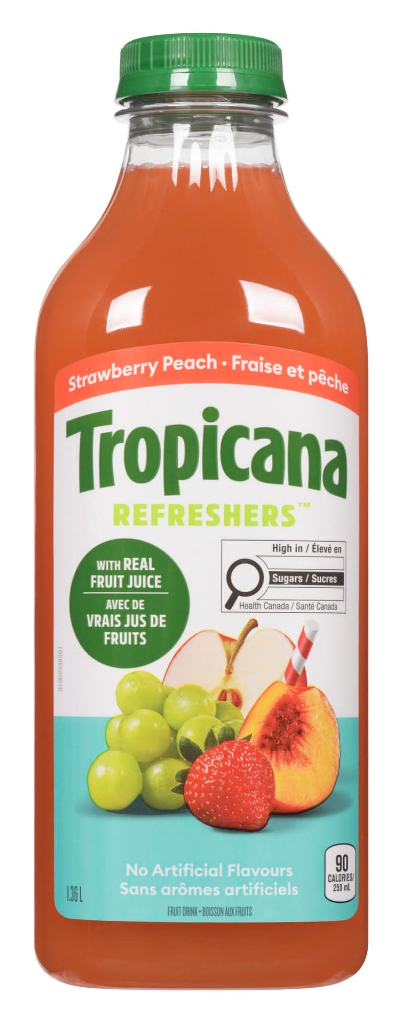 Tropicana Refreshers Real Fruit Juice, Strawberry-Peach (1.36 L)