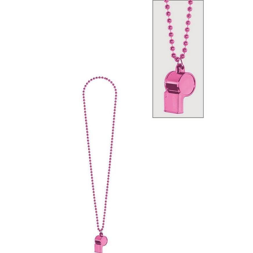 Party City Pink Whistle Necklace, Pink