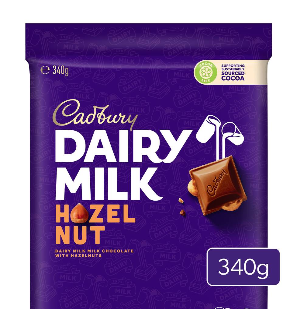 Cadbury Dairy Milk Hazelnut Chocolate Block (340g)