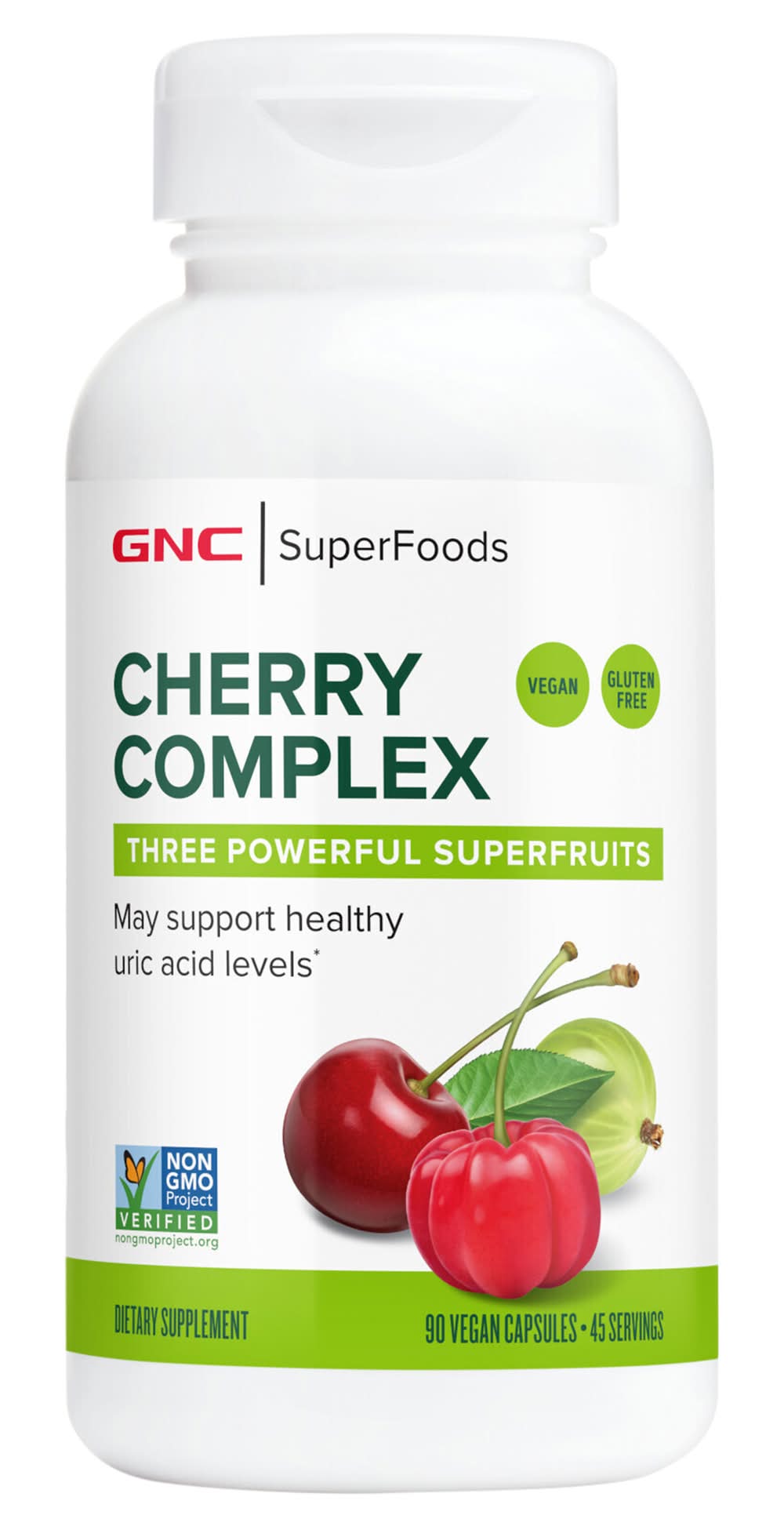 GNC Super Foods Complex Dietary Supplement Vegan Capsules, Cherry (90 ct)