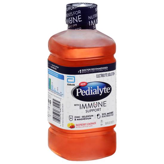 Pedialyte Electrolyte Solution With Immune Support (33.79 fl oz) (raspberry-lemonade)