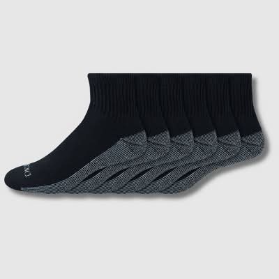 Dickies Dri-Tech Comfort Moisture Control Quarter Socks, Size 6-12, Black (6 ct)
