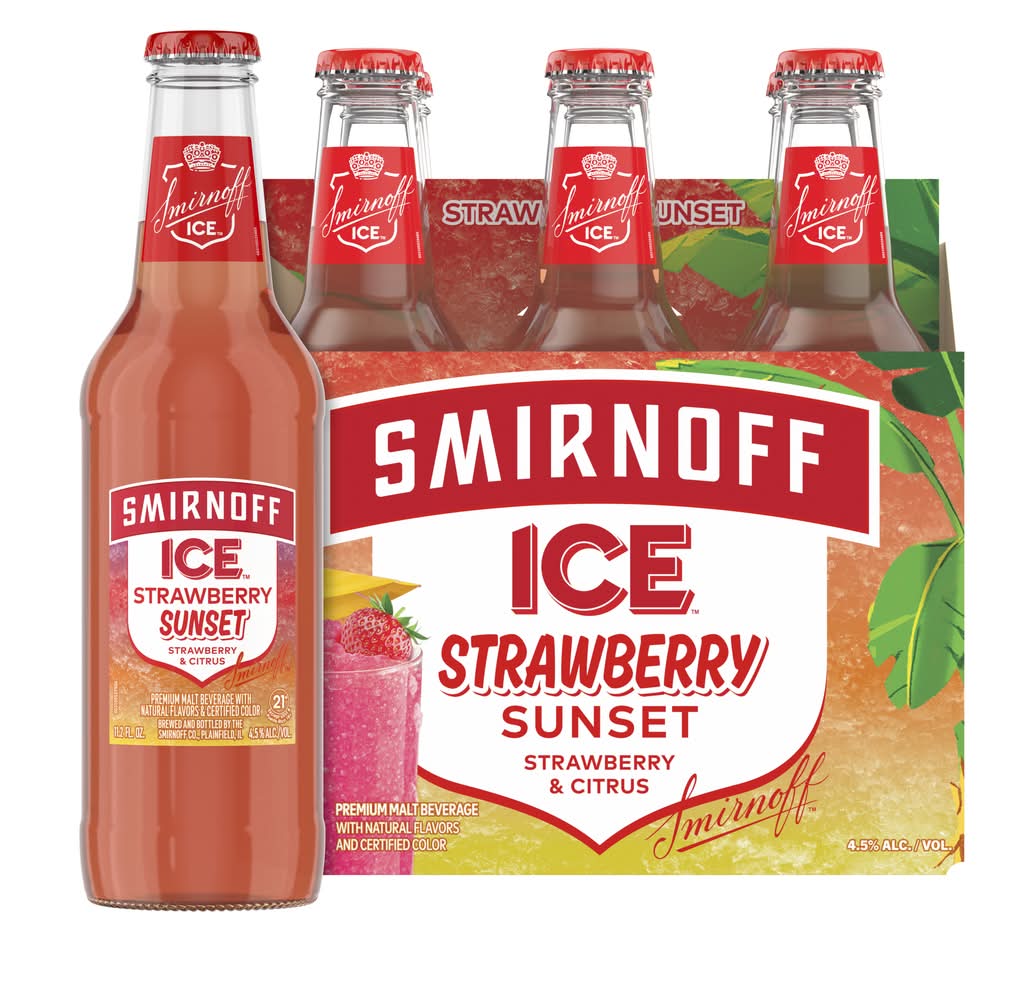 Smirnoff Ice Premium Malt Beverage, Strawberry Sunset (6 x 11.2 fl oz)