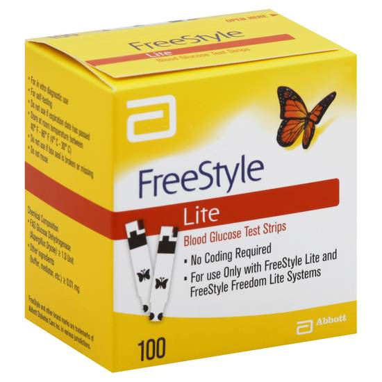 Freestyle Lite Blood Glucose Test Strips (100 ct)