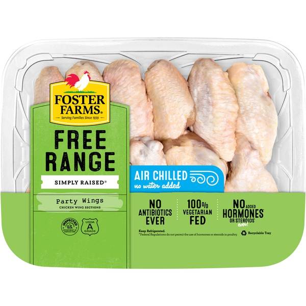 Foster Farms, Chicken, Party Wings, Simply Raised, Free Range